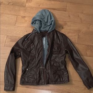 JouJou leather jacket with fuzzy removable insert